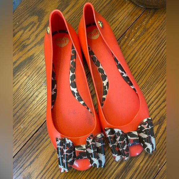 Mel by Melissa Shoes - MEL BY MELISSA POP VII leopard bow jelly flats funky fun comfort classic size 6